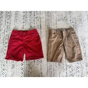 Lee Red Shorts and Time and Tru Khaki Shorts Bundle - Size 4